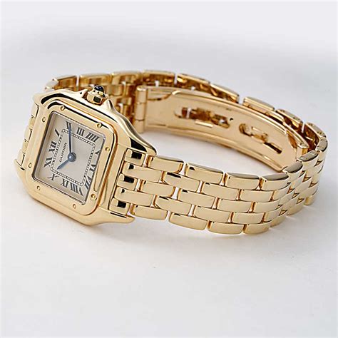 pre owned cartier panthere watch gold